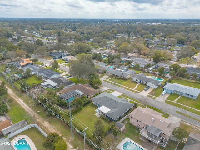 aerial view with a residential view