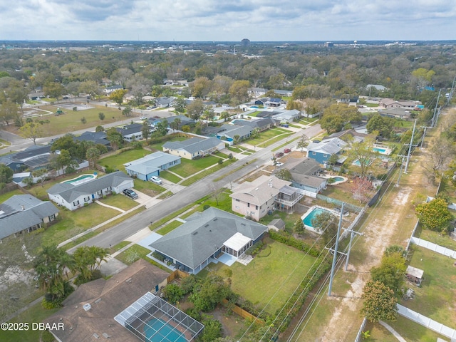 aerial view with a residential view