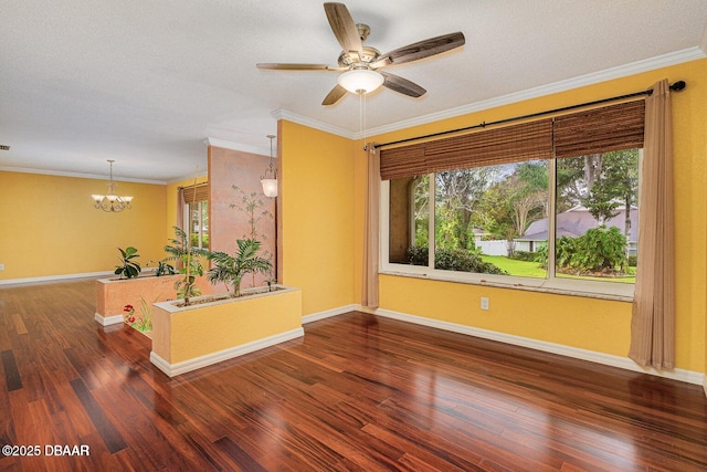 21 Pine Valley Cir, Ormond Beach, FL 32174 - unfurnished room featuring ceiling fan, wood finished floors, plenty of natural light, crown molding, and a textured ceiling