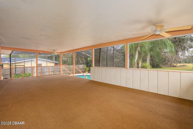 21 Pine Valley Cir, Ormond Beach, FL 32174 - unfurnished sunroom with a ceiling fan and plenty of natural light