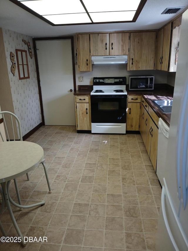 kitchen featuring dishwasher, electric range, and sink