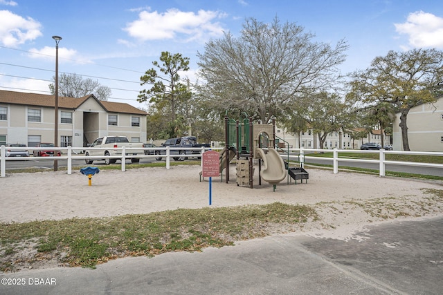 view of community jungle gym