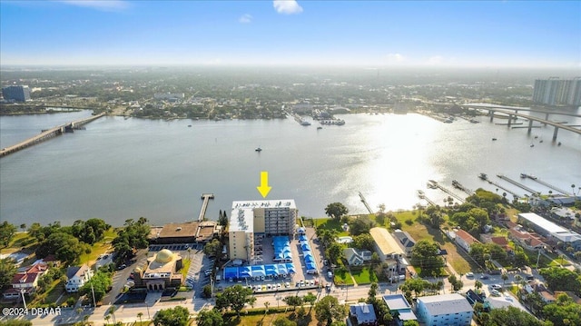 145 N Halifax Ave Unit 707, Daytona Beach, FL 32118 - drone / aerial view of a nearby body of water and a notable bridge