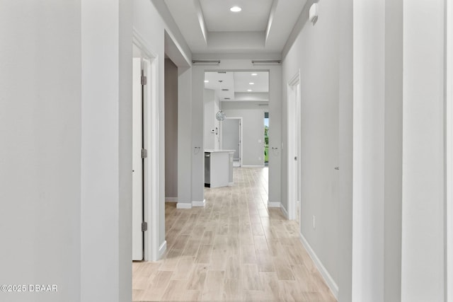 586 Lost Shaker Way, Daytona Beach, FL 32124 - hallway with light wood-style flooring, recessed lighting, and baseboards