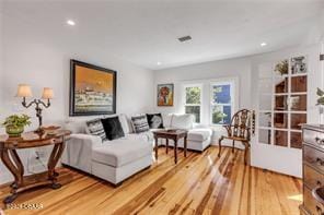 living room featuring hardwood / wood-style flooring