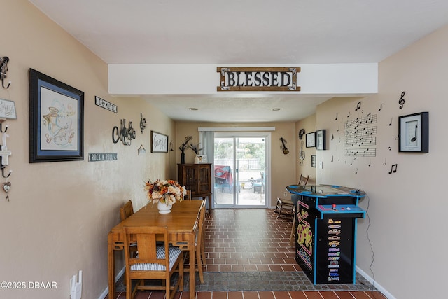 view of tiled dining area