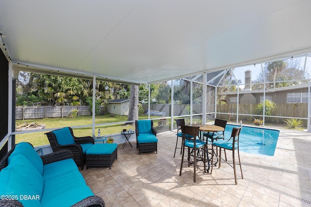 view of sunroom