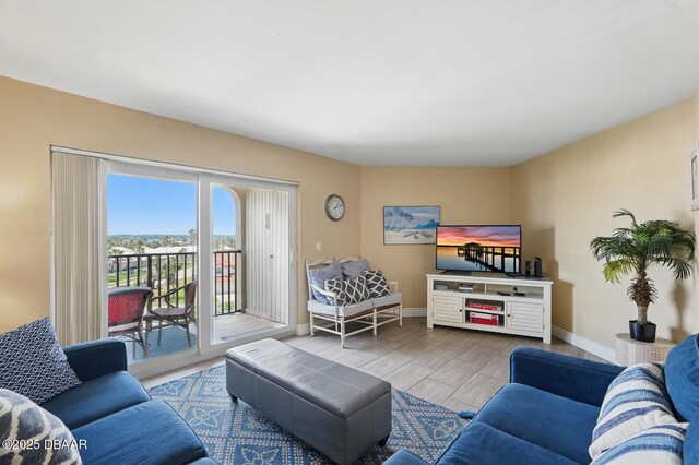 2626 S Atlantic Ave Unit 505, Daytona Beach, FL 32118 - living area featuring baseboards and wood finished floors