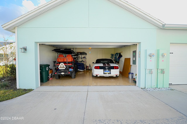 garage with electric panel