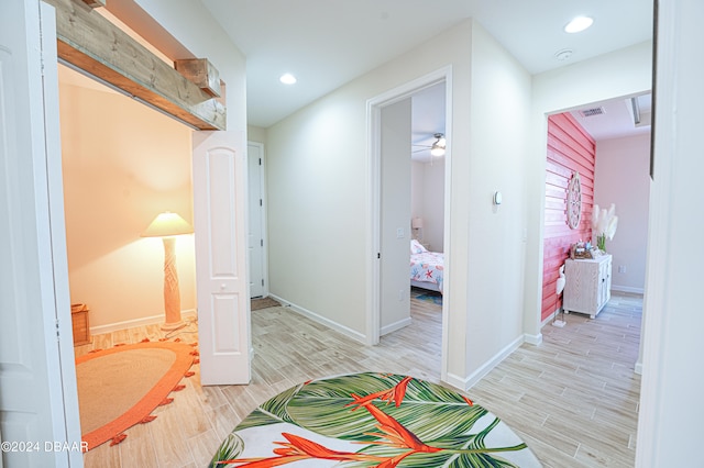 hallway featuring light hardwood / wood-style floors