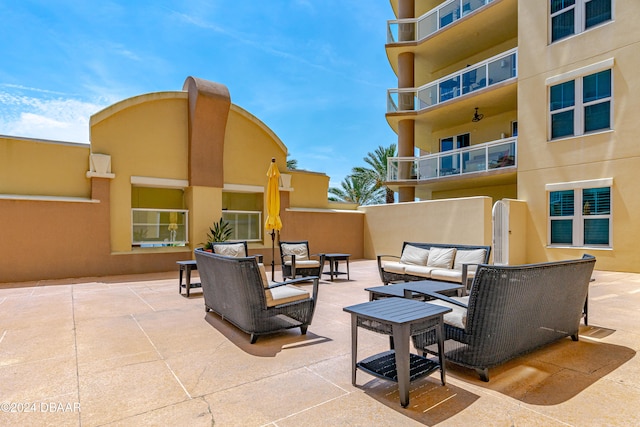 view of patio / terrace with an outdoor hangout area