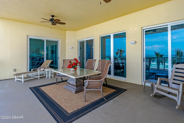 view of patio with ceiling fan