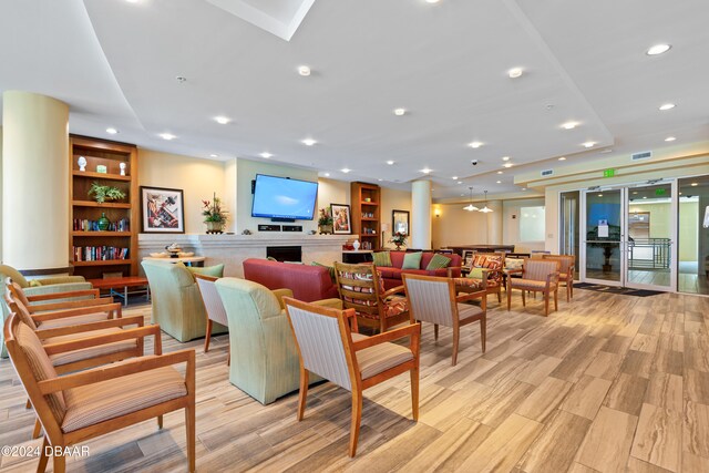 living room featuring light hardwood / wood-style floors