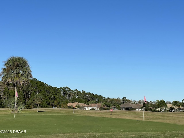 view of property's community with a lawn