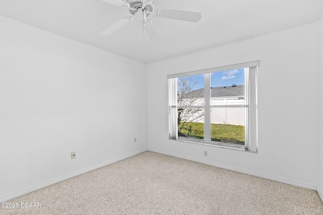 7 Sea Park Ter, Ormond Beach, FL 32176 - carpeted spare room featuring baseboards and a ceiling fan