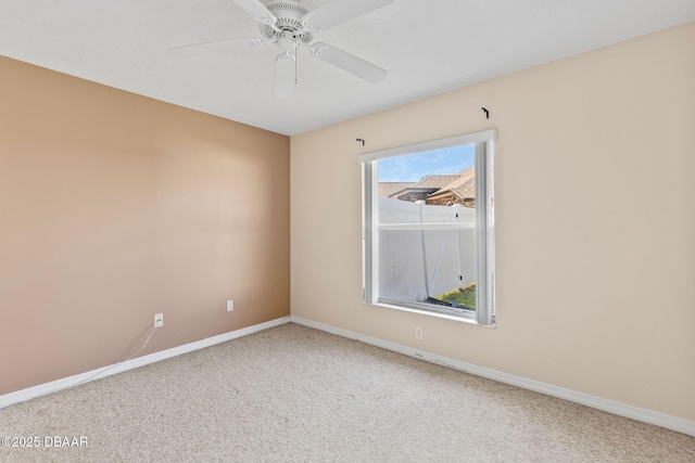 7 Sea Park Ter, Ormond Beach, FL 32176 - carpeted empty room with baseboards and a ceiling fan