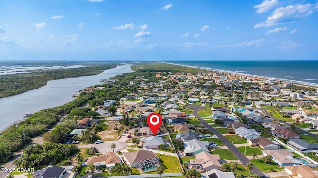 7 Sea Park Ter, Ormond Beach, FL 32176 - drone / aerial view featuring a residential view and a water view