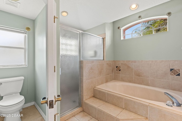 7 Sea Park Ter, Ormond Beach, FL 32176 - full bathroom featuring toilet, tile patterned floors, visible vents, and a stall shower