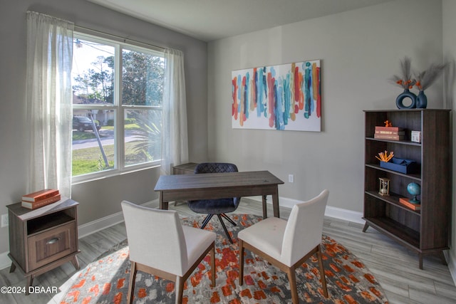 dining room featuring light hardwood / wood-style flooring