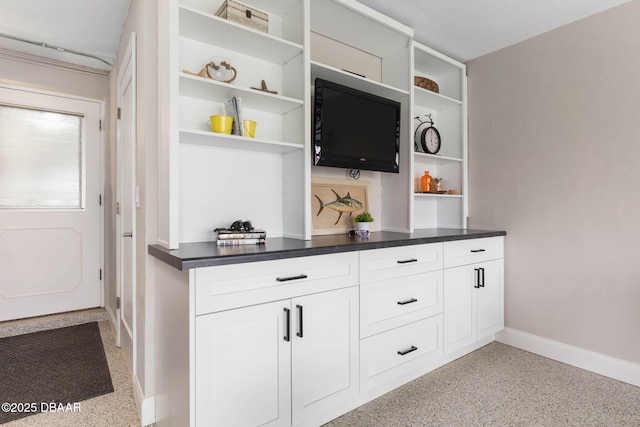 bar with white cabinets