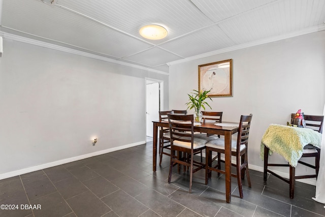 dining room with ornamental molding