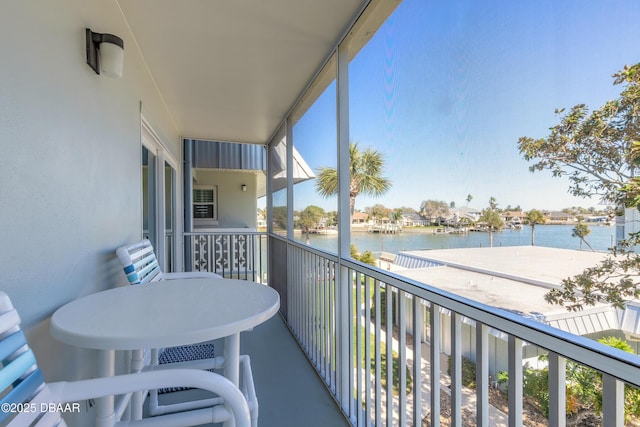 balcony with a water view