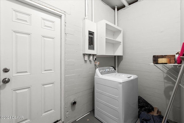 laundry area with washer / clothes dryer and electric panel