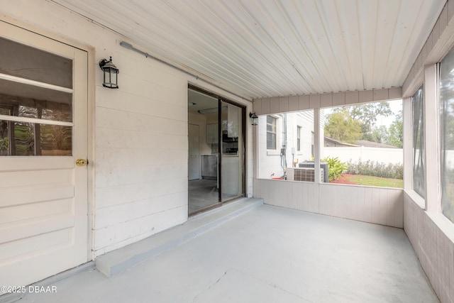 view of unfurnished sunroom