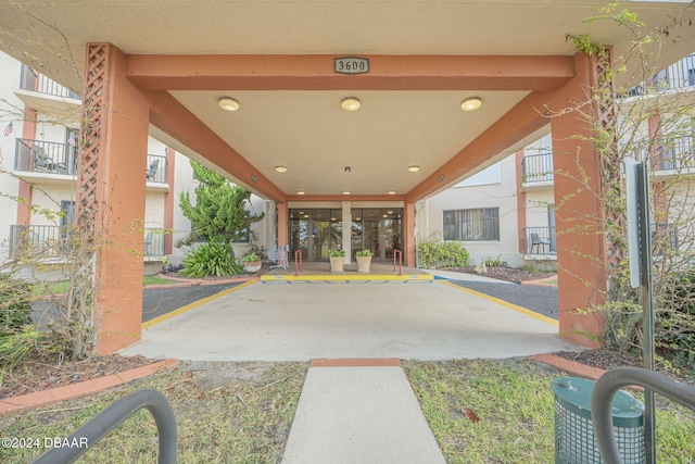 view of patio with a balcony