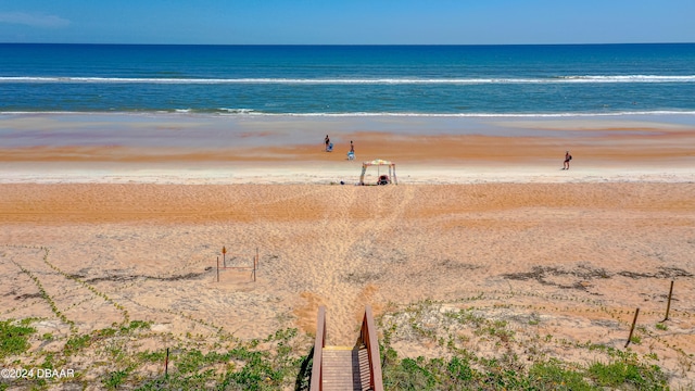 view of water feature featuring a view of the beach