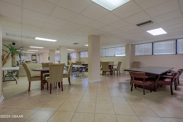 view of tiled dining area