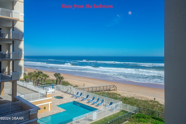 property view of water with a view of the beach