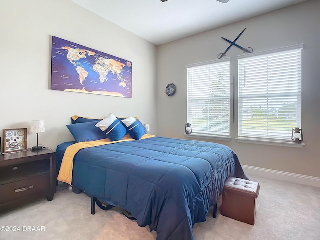 4155 Clifden Dr, Ormond Beach, FL 32174 - bedroom with ceiling fan and light carpet