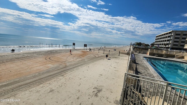 view of water feature featuring a view of the beach