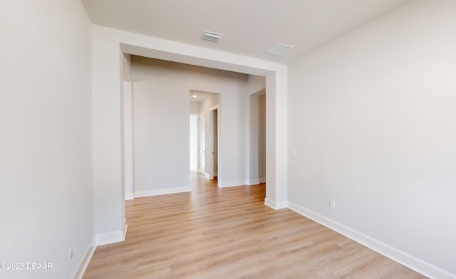 interior space with light hardwood / wood-style flooring