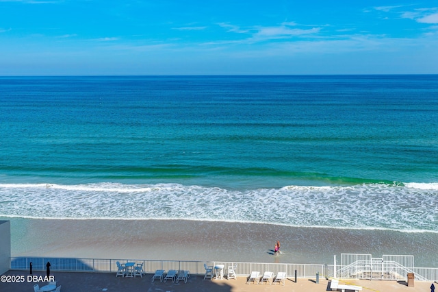 view of water feature featuring a view of the beach