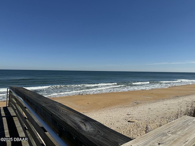 property view of water featuring a view of the beach