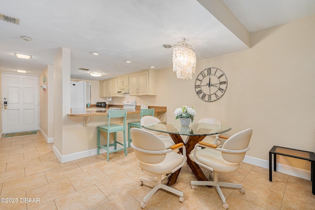 view of tiled dining area