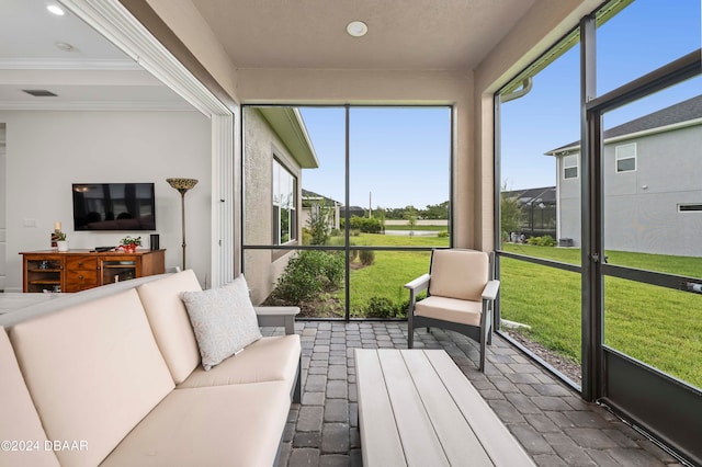 sunroom / solarium featuring visible vents