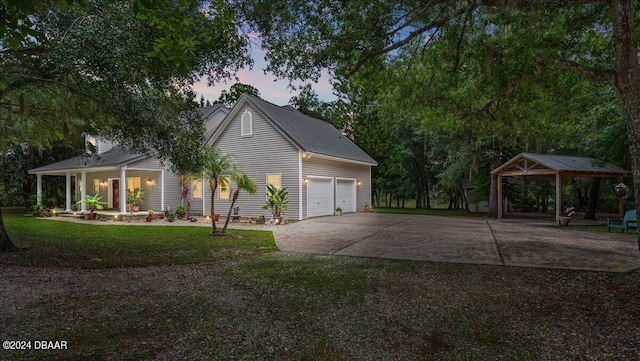 view of front facade with a garage