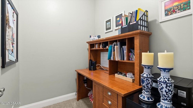 view of carpeted office space