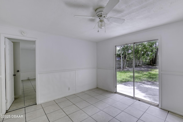 607 Marlene Dr, Holly Hill, FL 32117 - spare room featuring ceiling fan, light tile patterned flooring, and a smoke detector