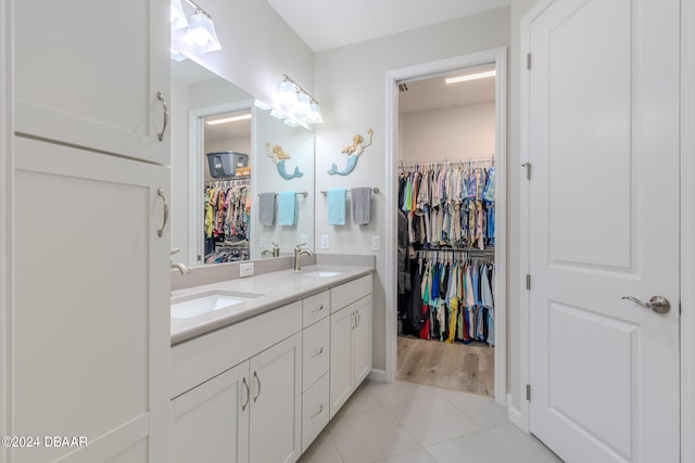 bathroom featuring vanity and tile patterned floors