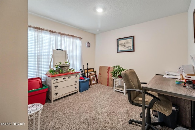 view of carpeted office space