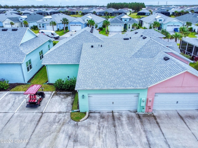 bird's eye view with a residential view