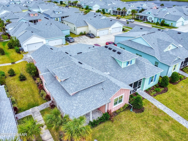 drone / aerial view with a residential view