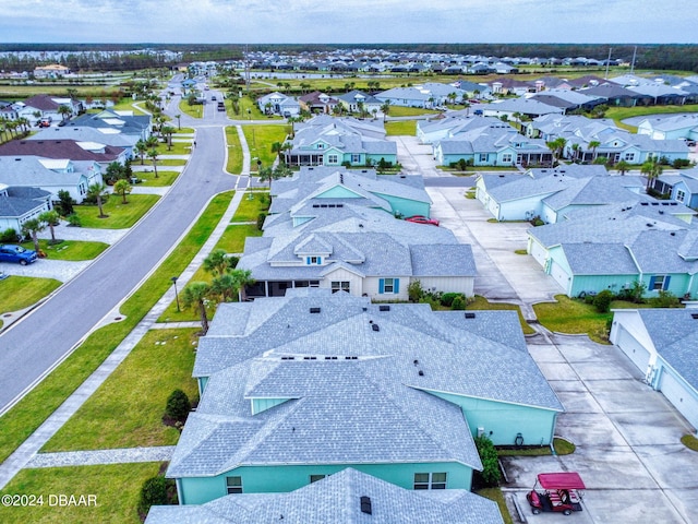 aerial view with a residential view