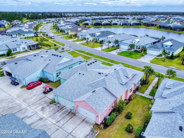 drone / aerial view with a residential view