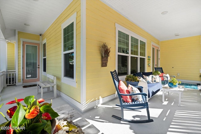 view of patio / terrace featuring an outdoor hangout area