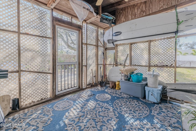 view of unfurnished sunroom